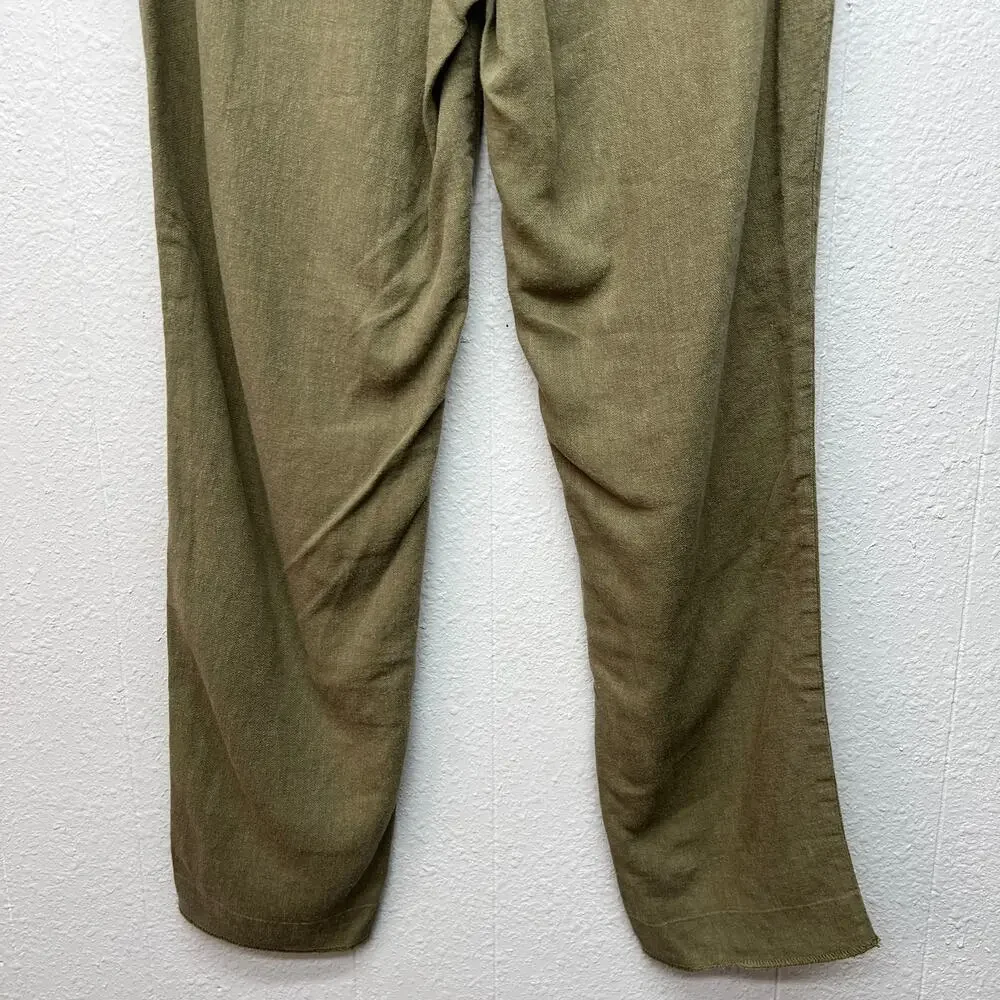 H&M Linen Blend Pants Womens 6 Beachy Coastal Vacation Workwear Office Career